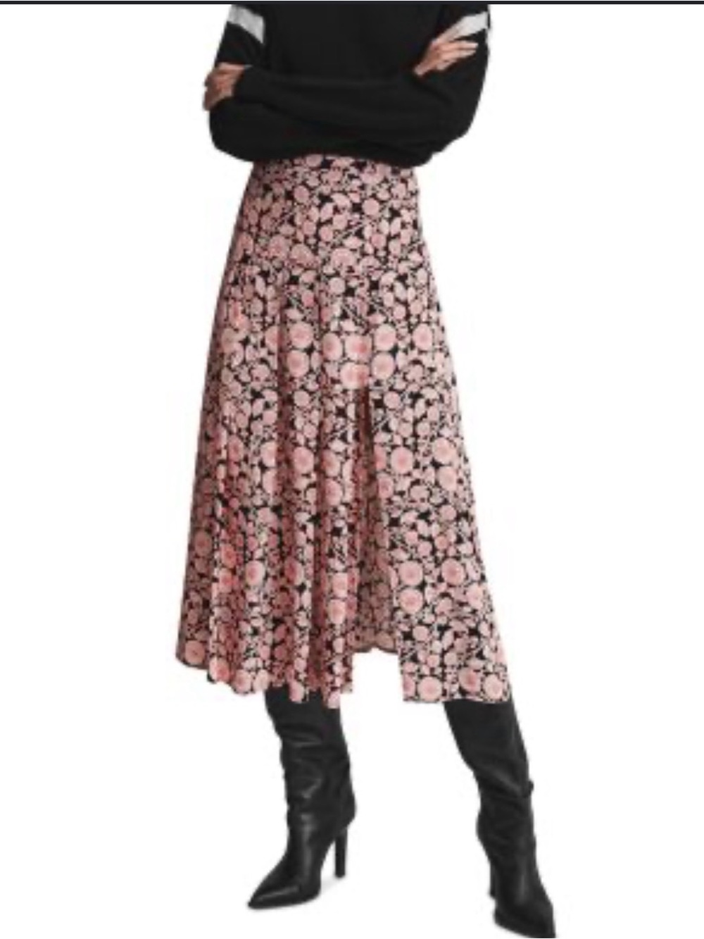 Reiss Floral Midi Skirt